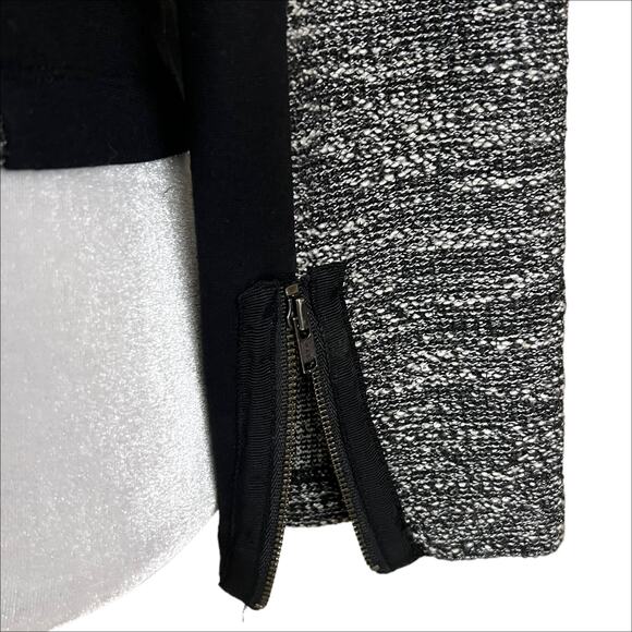 Eileen Fisher Tweed Knit Zip Front Blazer Jacket Black & White Size Small - Picture 8 of 10